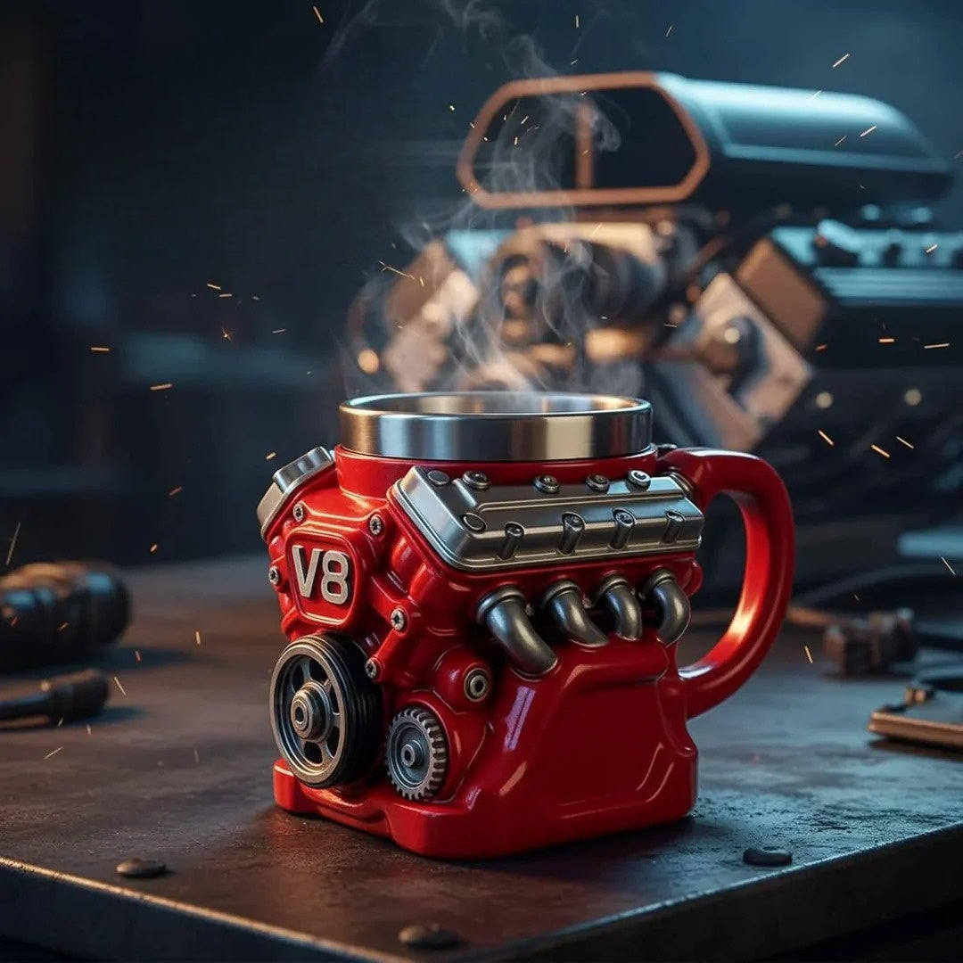 Kubek z motywem silnika V8 – idealny prezent dla każdego mężczyzny