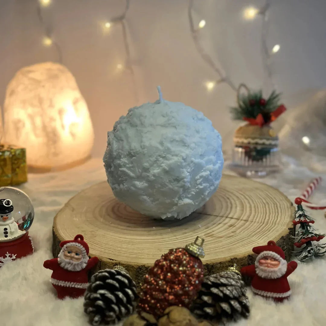 Dekoracyjna zimowa świeca „Śnieżna Kula”