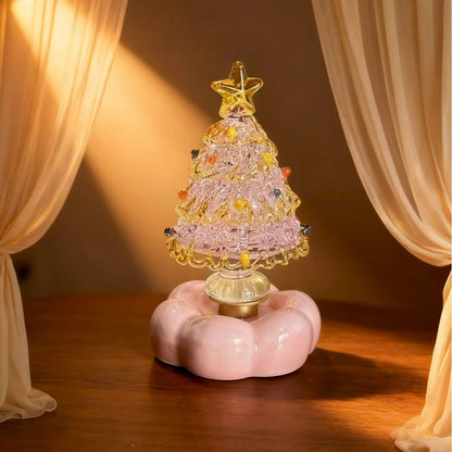 Obrotowa ozdoba ze szkła i ceramiki