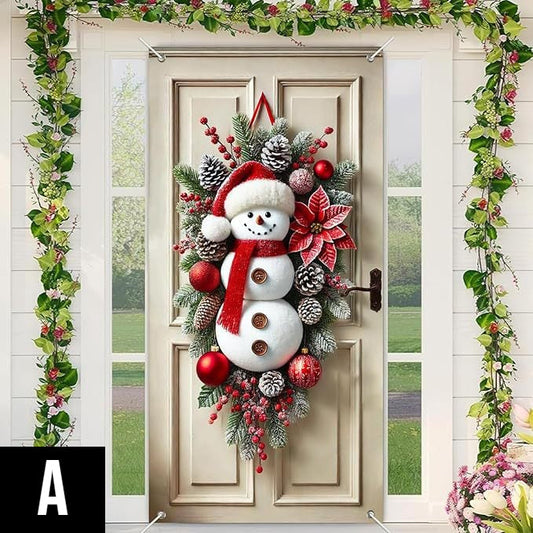 Świąteczny wieniec na drzwi z kokardą i dzwoneczkami – efektowna bożonarodzeniowa dekoracja