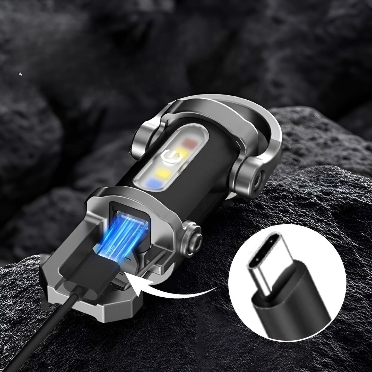 Ładowarka mini-latarka o mocnym świetle z brelokiem